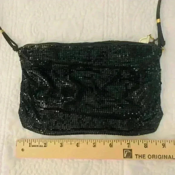 Whiting & Davis Vintage Black Mesh Crossbody Bag - Picture 2 of 5